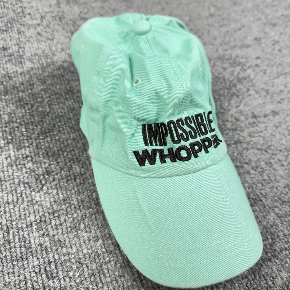 Burger King Impossible Whopper Green‎ Cotton Adjustable Promo Baseball Cap Hat